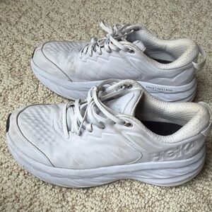 Hoka White Lace-Up Cushioned Trainers